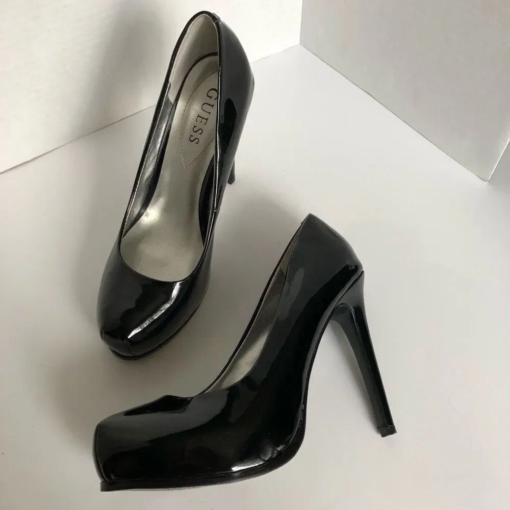Guess Black Patent Leather 5 Inch Heels, Size 6.5M - Picture 4 of 8